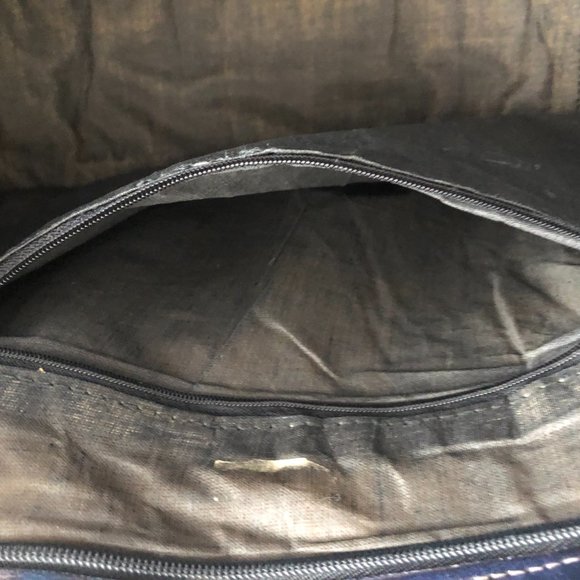 ITALIAN  LEATHER  JUNGLE SAFARI SCENE HANDLED  LINEN LINED ZIPPER  LARGE PURSE - Picture 5 of 15